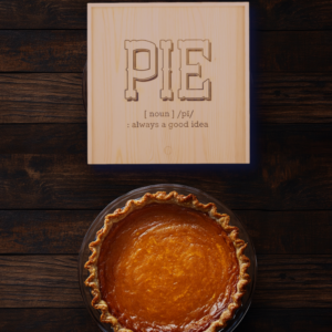 A pine wood pie storage box