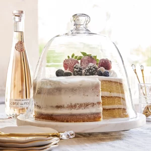 Glass & Marble Pastry Dome - Image 1